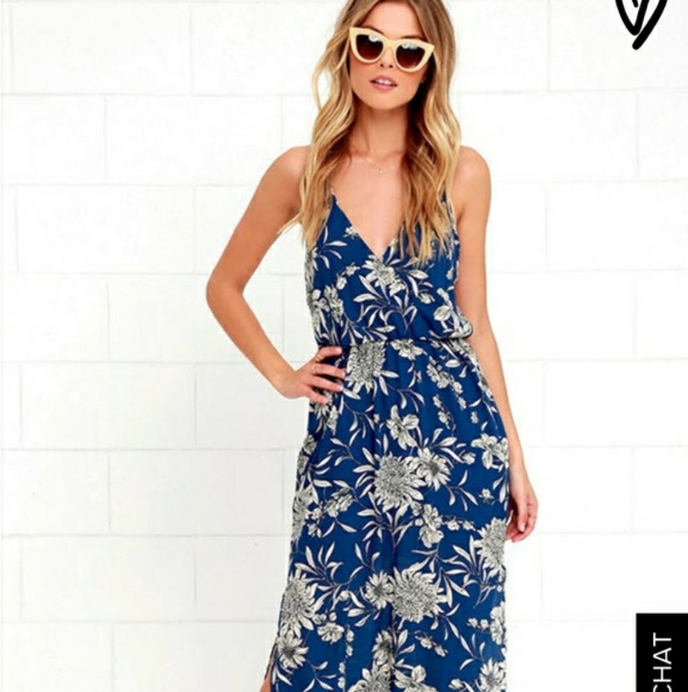 Lush Along the Waterway Blue Midi Dress